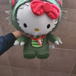  Hello Kitty Green Kaiju Monster Costume Plushie( Removable Hoodie)
