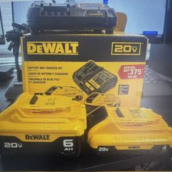 DeWalt 20V Max Lithium Ion 6.0ah And 4.0ah Battery And Charger Kit DCB2460C 