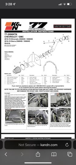 2016-19 Chevy K&N Cold Air Intake
