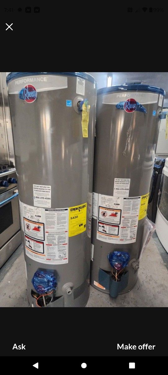 Gas Water Heater New Display Models 40and 50gal And 75g 1yr Wrrty