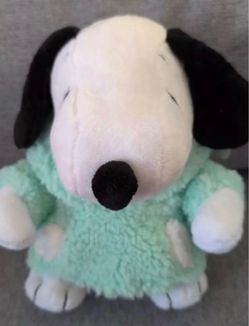 Peanuts snoopy Plush With Mint Green Hoodie With Pockets