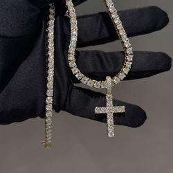 Moissanite Tennis Set 14k Gold Plated