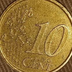 2002R Italy 10 Euro Cent Coin Grade XF (Circulated)