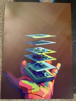 Poker Displate Metal Poster Rainbow Cards Colorful