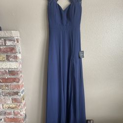 New With Tags!!!  Navy Lace & Chiffon Formal Gown