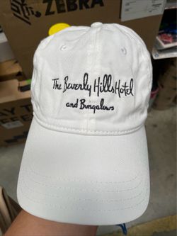 The Beverly Hills Hotel And Bungalows White Adjustable Hat Cap