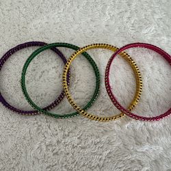 Multi Color Bangle Bracelets-Set of 4