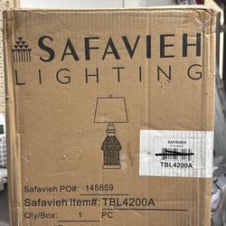 Safavieh Lighting Collection Camden Clear/ Brass Gold 25-inch Bedroom Living Room Home Office Desk Nightstand Table Lamp (LED Bulb Included) QL