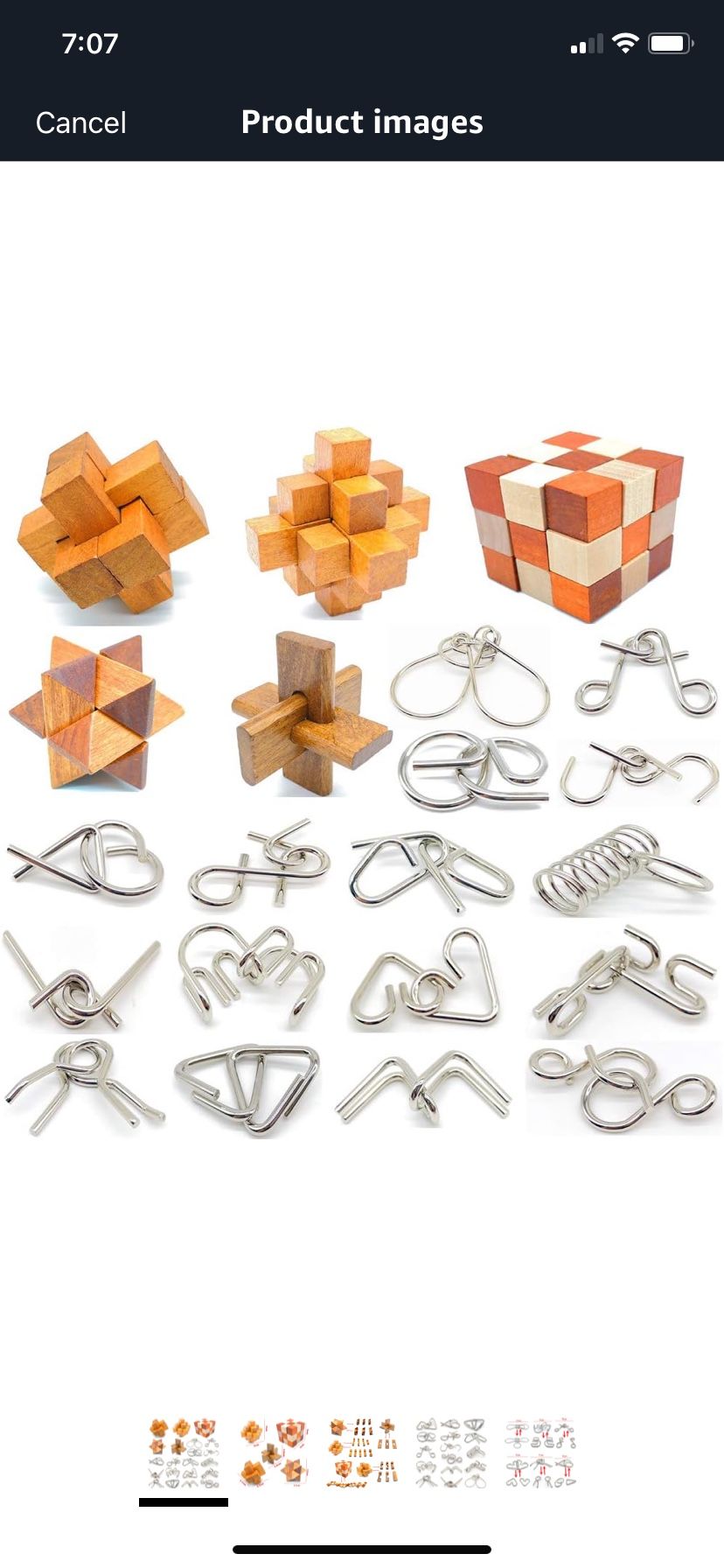 Guaishou Brain Teasers with The Puzzles 21Pcs Unlock Interlock Game IQ Test Toy