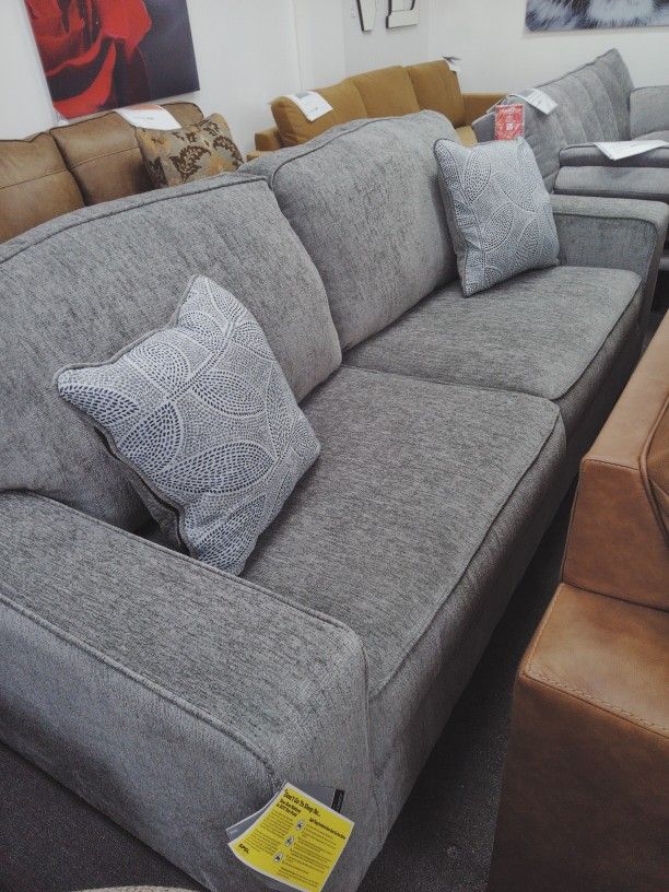 85"W Sleeper Sofa in Grey Fabric.