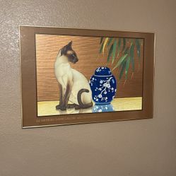 siamese cat framed artwork