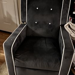 Cost Gray Armchair With Modern White Trim 