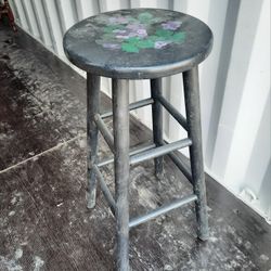 Antique hand painted wooden step stool - $25