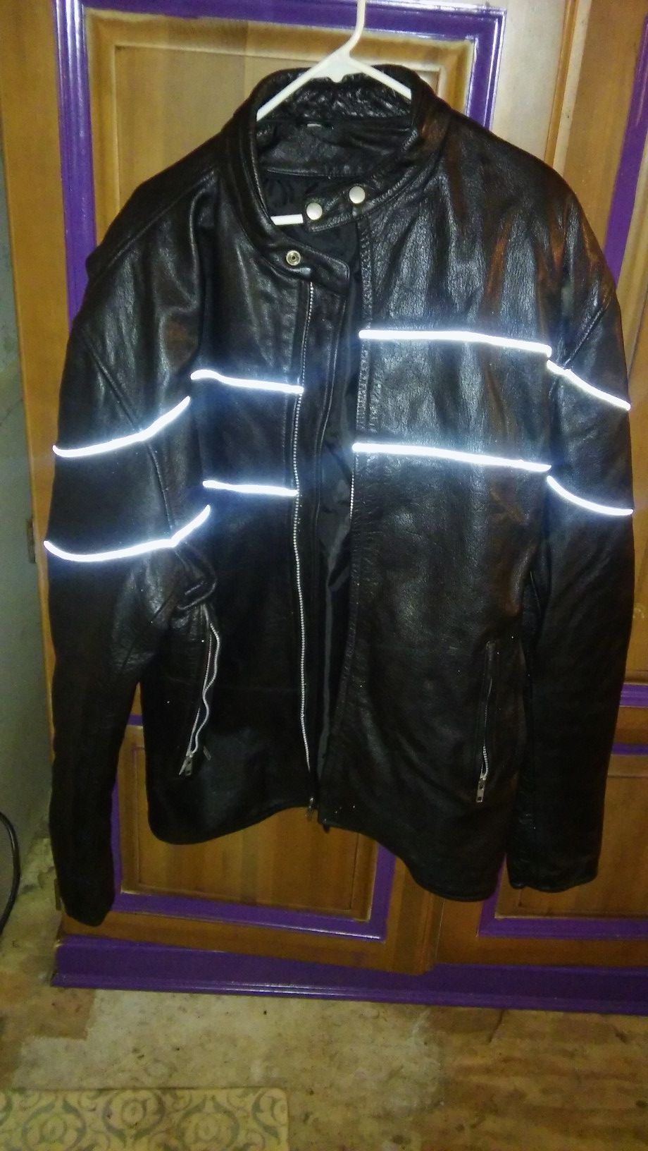 Leather motorcycle jacket