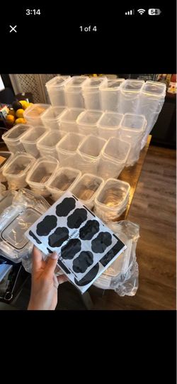Clear Plastic Storage Containers with Labels
