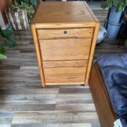 Solid Oak File Cabinet