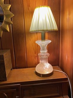 Vintage Crystal and Brass Table Lamp