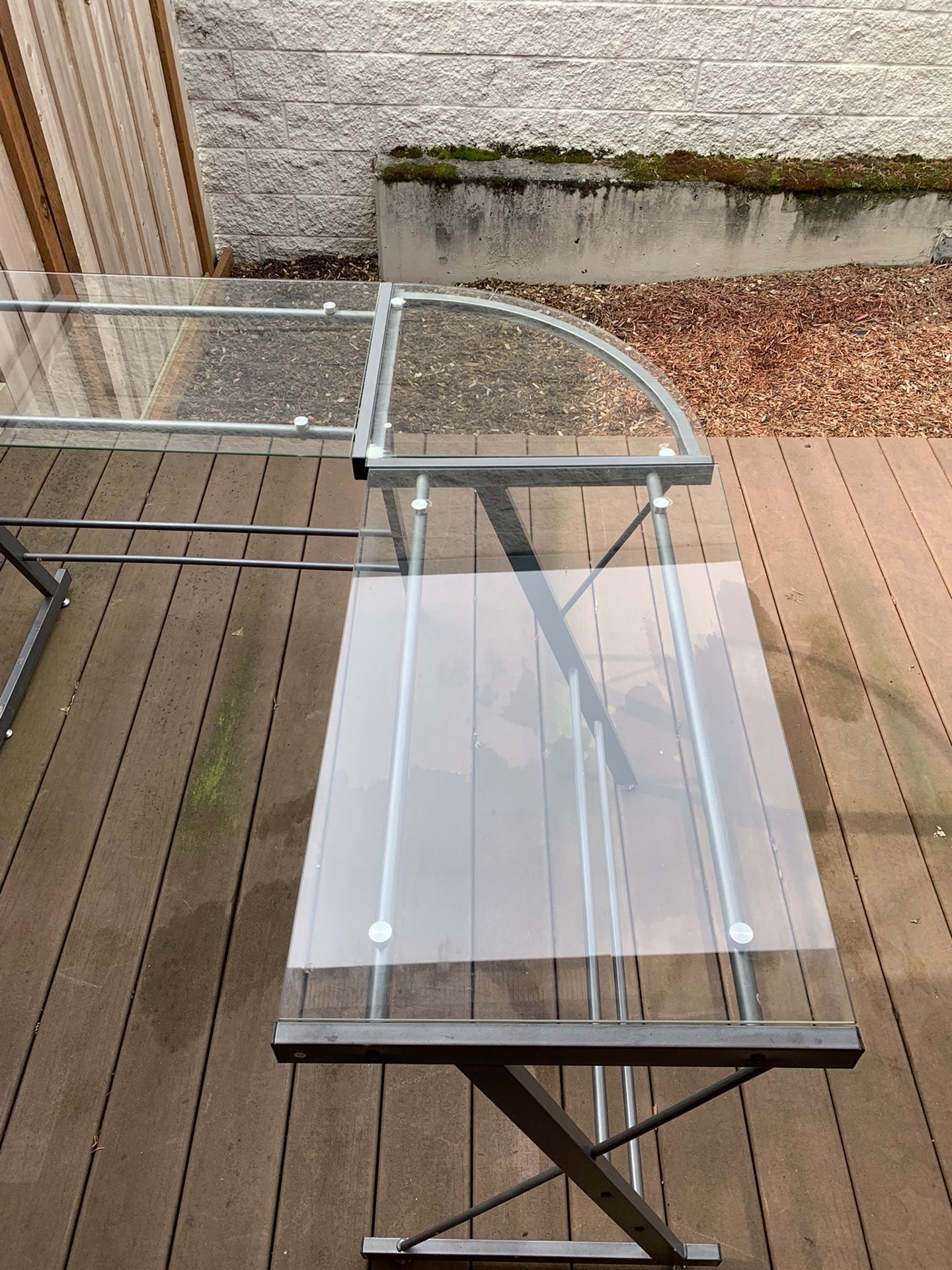 Glass Top office desk With metal framing