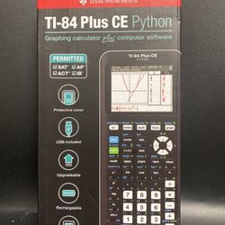 Graphing Calculator Texas Instruments TI-84 Plus CE Python Black w/ Adapter