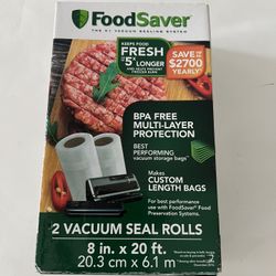 FoodSaver FSFSBF0526-P0O 8 in. x 20 ft. FoodSaver Roll - 2 Pack