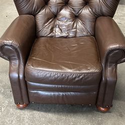 Big Size Brown Leather Recliner Good Condition