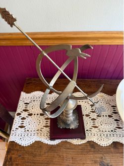 Vintage Pewter Arrow Tip Armillary Sphere