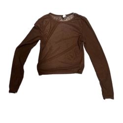 Sheer Brown Mesh Crop Top