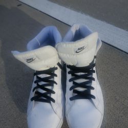 Nike White/Black Classic Swoosh High tops
