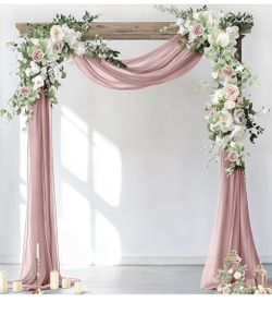 Wedding Drape Fabric 7 Pieces Dusty Rose Color