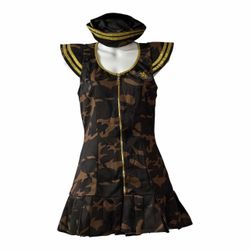 Army Pilot Adult Women’s Halloween Costume. Size S/M (New) *Dress *Hat.