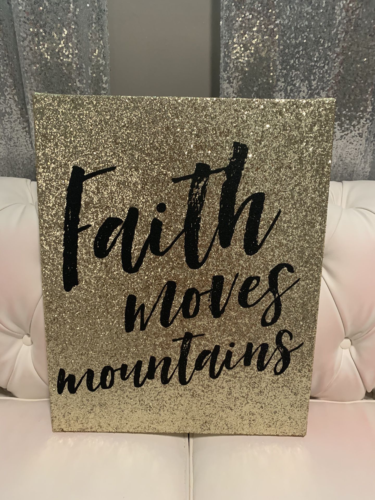 Faith moves mountains hanging picture