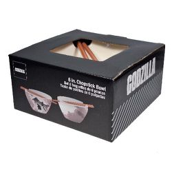 Godzilla 20 oz Ceramic RAMEN Bowl with Chopsticks NEW Bioworld Gifts