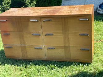 6-Drawer Wood Dresser with Metal Handles