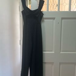 Black With White Pin Stripe Jumpsuit 