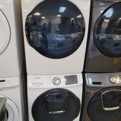 Samsung Front Loading Washer And Stackable Gas Dryer Set 