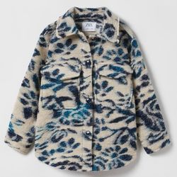 Zara Structured Floral Overshirt Size 11-12