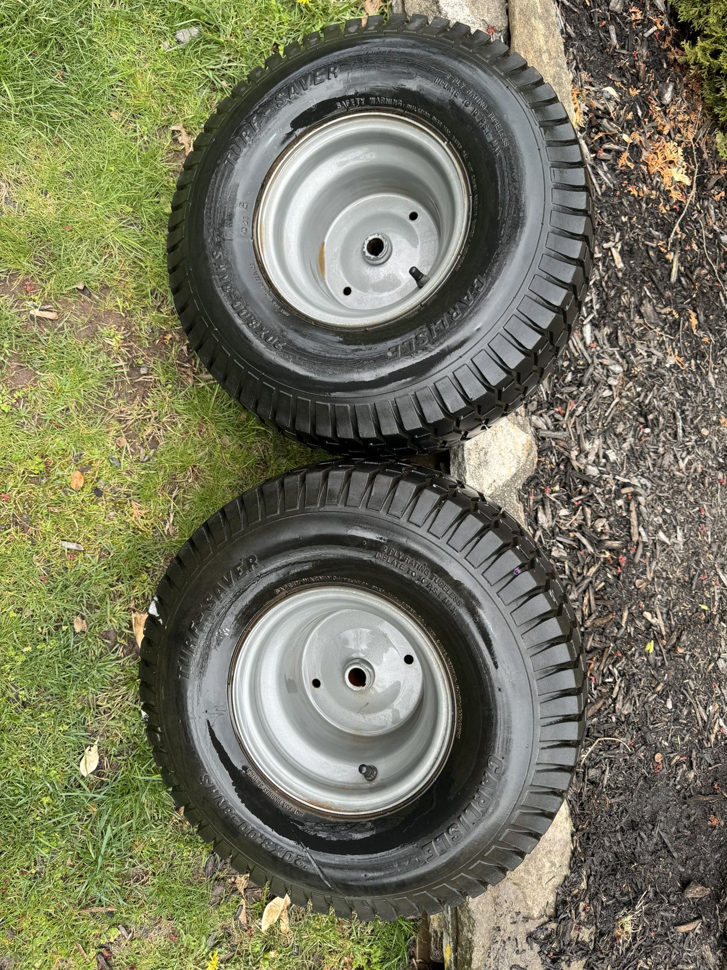 20x8-8 Tires On Gray Rims Off Craftsman Riding Mower