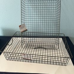 Pair of Wire Storage Baskets 