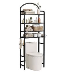 4-Tier Over The Toilet Storage, Bathroom Organizer,