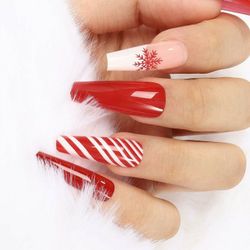 Christmas Press On Nails $3 - New/ Candycane