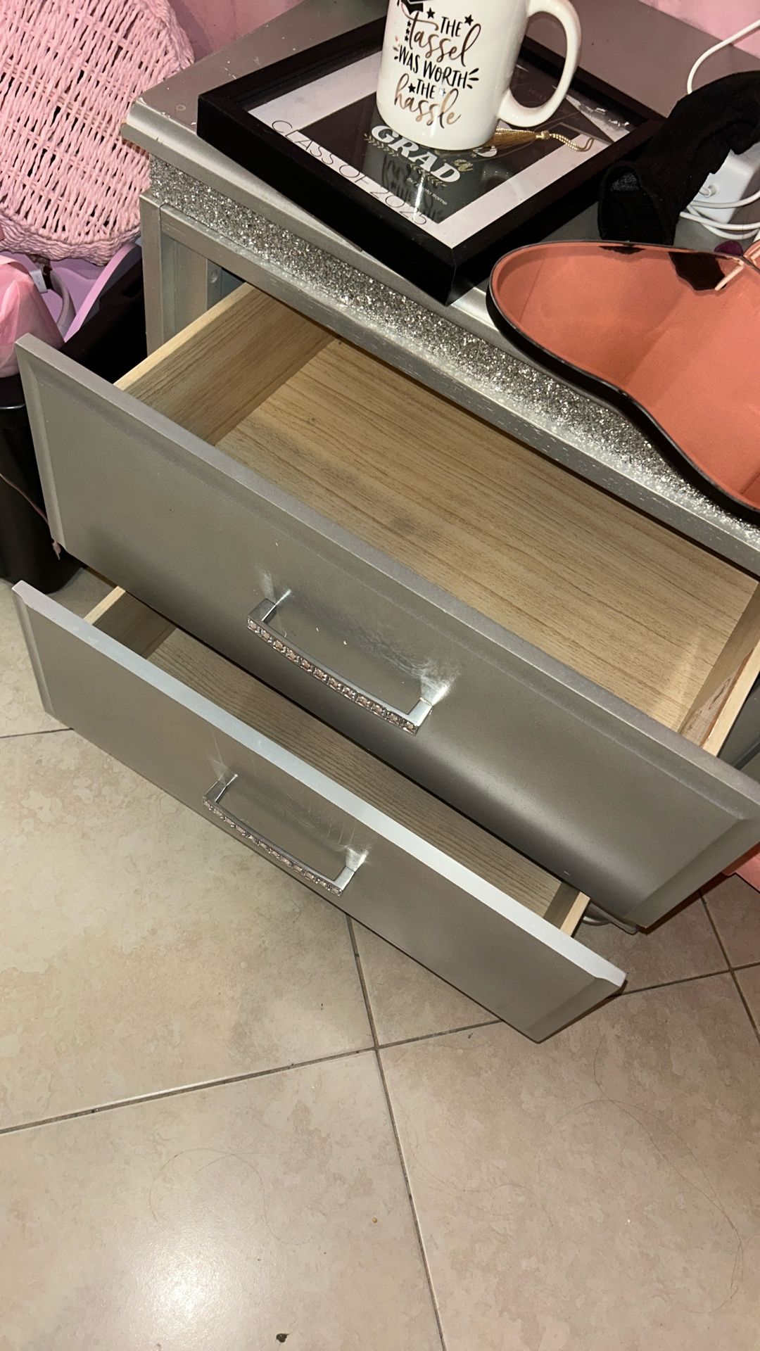 Grey Sparkly Dresser