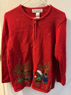 Womens Christmas Holiday Red Sweater Size Large L