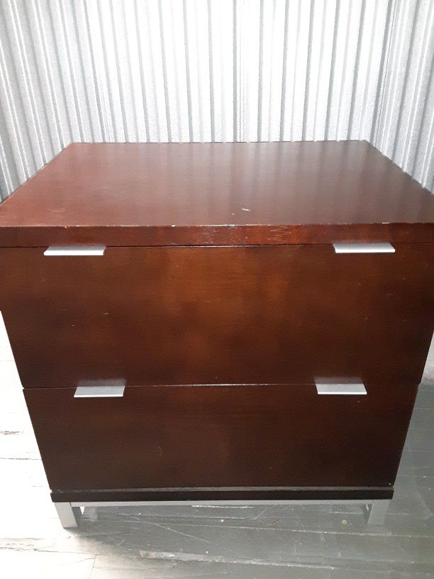 Cherry Wood Double Filing Cabinet