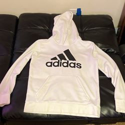 Medium sized, White adidas hoodie 