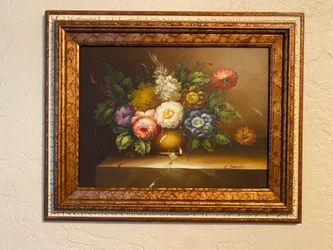 Small original oil painting flowers