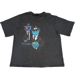 Rare Vintage 90s Cookie Monster Shadow Blue Brothers Changes Black T-shirt
