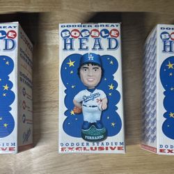 Dodgers 2001 Bobblehead Set – Kirk Gibson, Fernando Valenzuela, Tommy Lasorda 