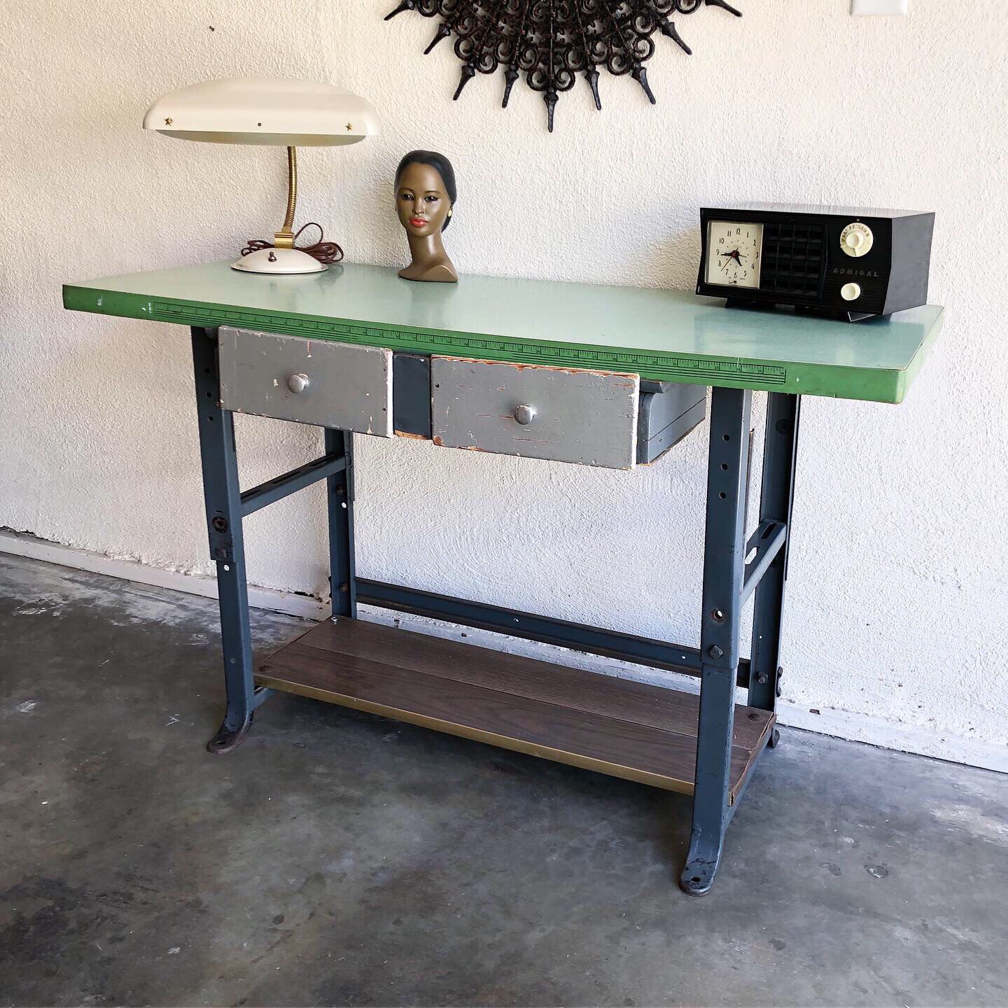 Mid Century Vintage 1960s Sewing Table Console Table