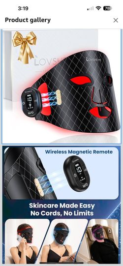 LOVSHEME LED Face Mask Light Therapy - Brand New