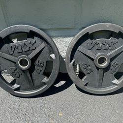 Pair of VTX 45lb Olympic Plates 
